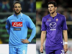 Gonzalo Higuain e Mario Gomez, punte dell'attacco di Napoli e Fiorentina